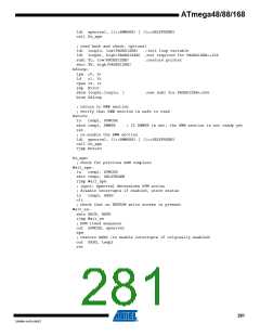 浏览型号ATMEGA48V-10AUR的Datasheet PDF文件第281页