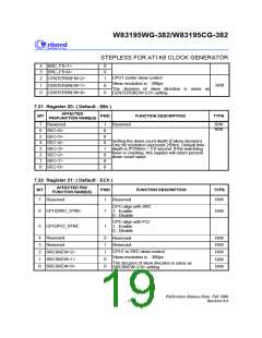 浏览型号W83195WG-382的Datasheet PDF文件第19页