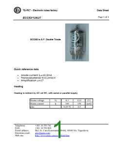 浏览型号ECC82/12AU7的Datasheet PDF文件第1页