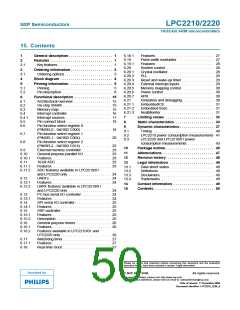 浏览型号LPC2220FBD144-S的Datasheet PDF文件第50页