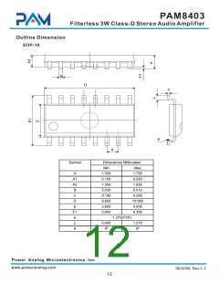 浏览型号PAM8403的Datasheet PDF文件第12页