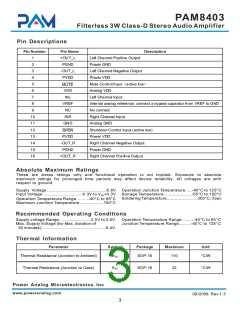 浏览型号PAM8403的Datasheet PDF文件第3页