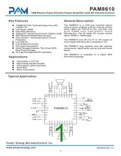 浏览型号PAM8610的Datasheet PDF文件第1页