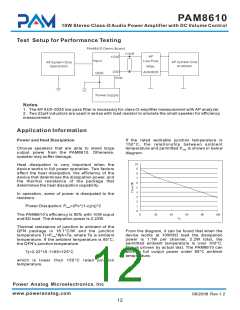 浏览型号PAM8610的Datasheet PDF文件第12页