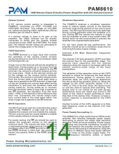 浏览型号PAM8610的Datasheet PDF文件第14页