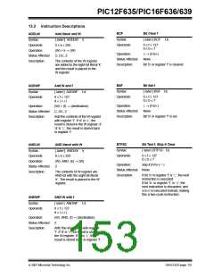 浏览型号PIC12F635-I/SN的Datasheet PDF文件第153页