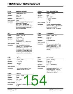 浏览型号PIC12F635-I/SN的Datasheet PDF文件第154页
