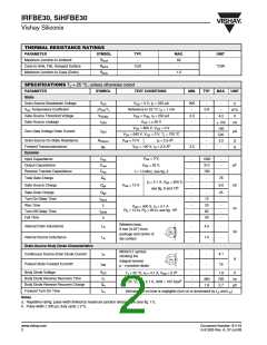 浏览型号IRFBE30PBF的Datasheet PDF文件第2页