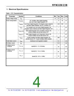 浏览型号RFM22B-868-S1的Datasheet PDF文件第4页