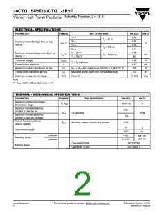 浏览型号30CTQ060SPBF的Datasheet PDF文件第2页