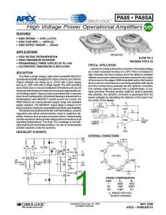浏览型号PA85A的Datasheet PDF文件第1页