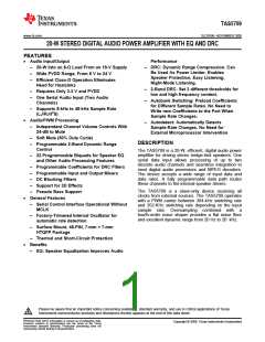 浏览型号TAS5709的Datasheet PDF文件第1页