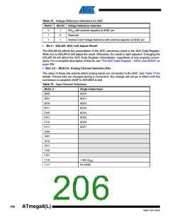 浏览型号ATMEGA8A-AUR的Datasheet PDF文件第206页