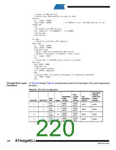 浏览型号ATMEGA8A-AUR的Datasheet PDF文件第220页
