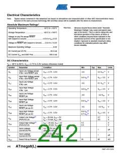 浏览型号ATMEGA8A-AUR的Datasheet PDF文件第242页