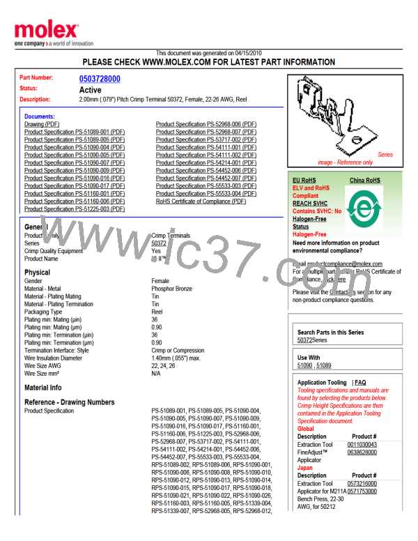 50372-8000 (MOLEX) PDF技术资料下载50372-8000 供应信息IC Datasheet