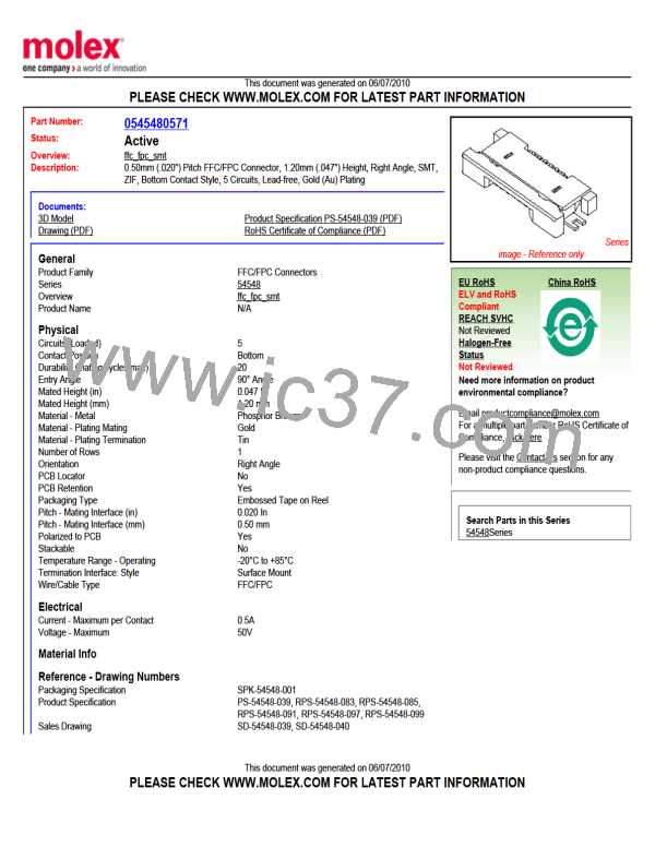 54548-2271 (MOLEX) PDF技术资料下载54548-2271 供应信息IC Datasheet