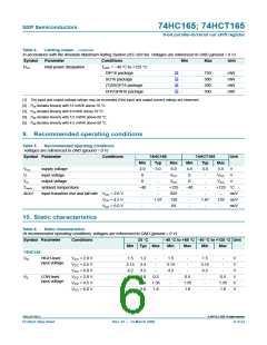浏览型号74HC165BQ的Datasheet PDF文件第6页