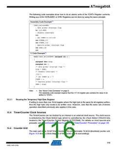 浏览型号ATMEGA64A-AU的Datasheet PDF文件第116页