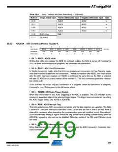 浏览型号ATMEGA64A-AU的Datasheet PDF文件第249页