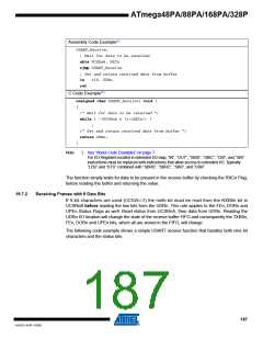 浏览型号ATMEGA48PA-AU的Datasheet PDF文件第187页