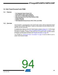 浏览型号ATMEGA48PA-AU的Datasheet PDF文件第94页