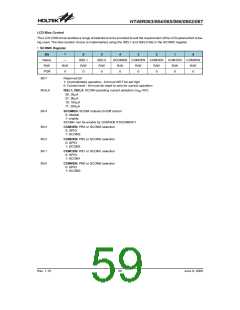 浏览型号HT48R063的Datasheet PDF文件第59页