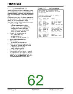 浏览型号PIC12F683-I/SNG的Datasheet PDF文件第62页