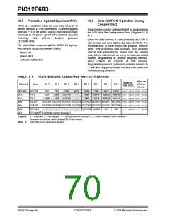 浏览型号PIC12F683-I/SNG的Datasheet PDF文件第70页