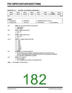 浏览型号PIC16F916-I/SO的Datasheet PDF文件第182页