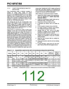 浏览型号PIC16F87-I/P的Datasheet PDF文件第112页