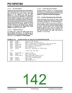 浏览型号PIC16F87-I/P的Datasheet PDF文件第142页