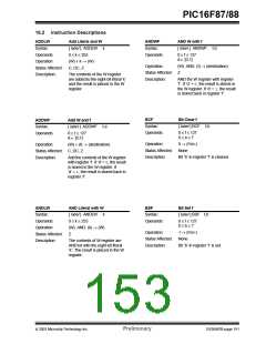 浏览型号PIC16F87-I/P的Datasheet PDF文件第153页