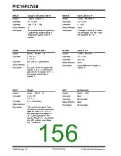 浏览型号PIC16F87-I/P的Datasheet PDF文件第156页