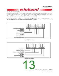 浏览型号W25Q20BWZPIG的Datasheet PDF文件第13页