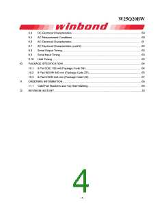 浏览型号W25Q20BWZPIG的Datasheet PDF文件第4页