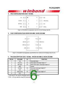 浏览型号W25Q20BWZPIG的Datasheet PDF文件第6页