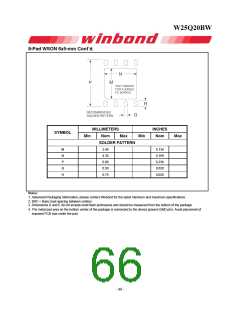 浏览型号W25Q20BWZPIG的Datasheet PDF文件第66页
