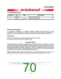 浏览型号W25Q20BWZPIG的Datasheet PDF文件第70页