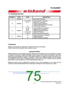 浏览型号W25Q80BV的Datasheet PDF文件第75页