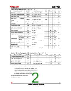 浏览型号WFF730的Datasheet PDF文件第2页