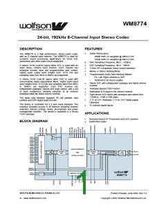 浏览型号WM8774IFV的Datasheet PDF文件第1页