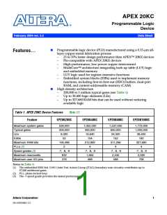 浏览型号APEX20KC的Datasheet PDF文件第1页