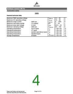 浏览型号B72542V3140S272的Datasheet PDF文件第4页