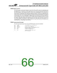 浏览型号HT46R0662G的Datasheet PDF文件第66页