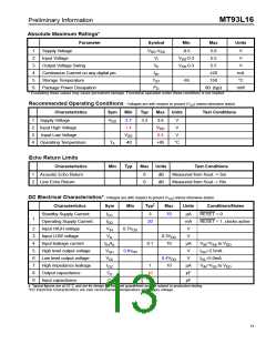 浏览型号MT93L16AQ的Datasheet PDF文件第13页