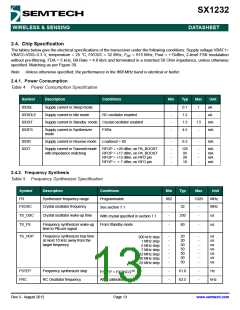 浏览型号SX1232的Datasheet PDF文件第13页