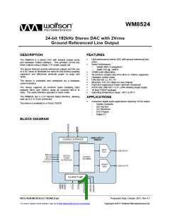 浏览型号WM8524的Datasheet PDF文件第1页