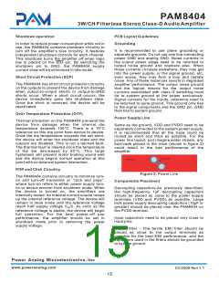 浏览型号PAM8404的Datasheet PDF文件第15页