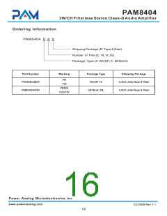 浏览型号PAM8404的Datasheet PDF文件第16页